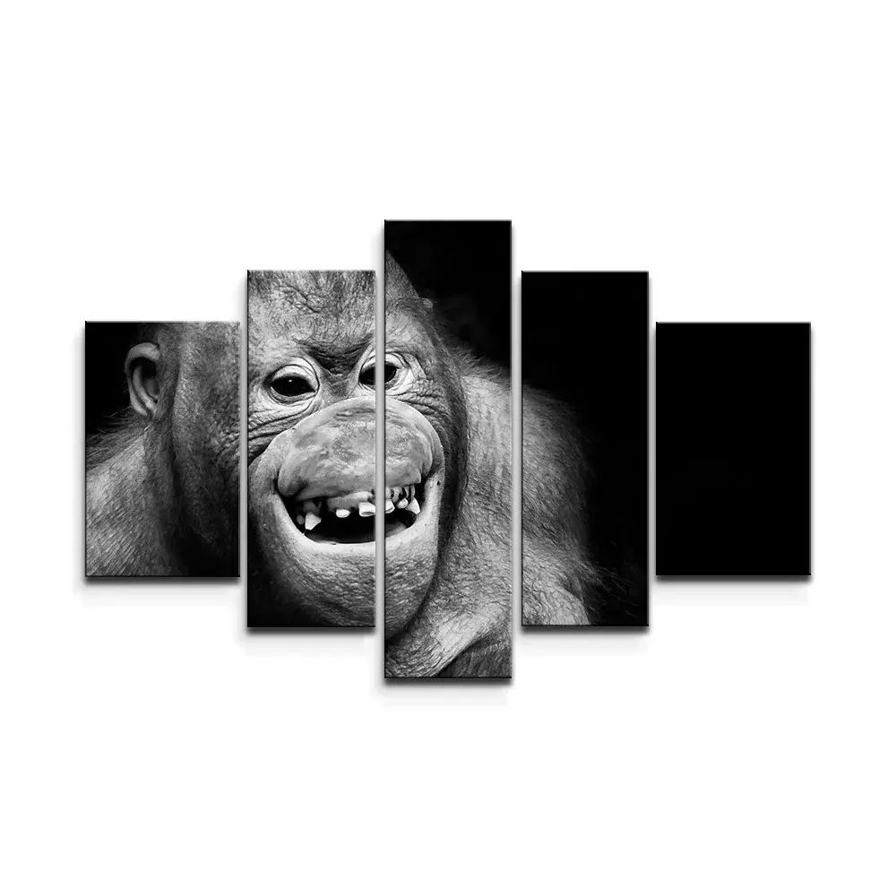 Obraz - 5-dílný Orangutan - 125x90 cm