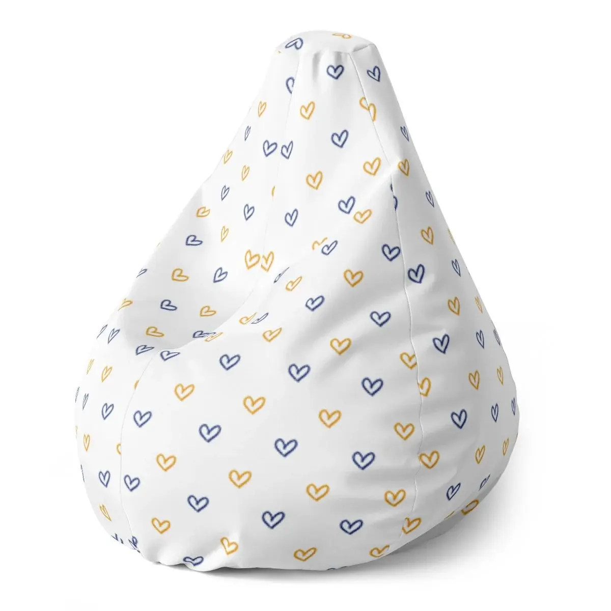 Sedací vak Pear Malované srdce na bílé - 70 x 95 x 15 cm