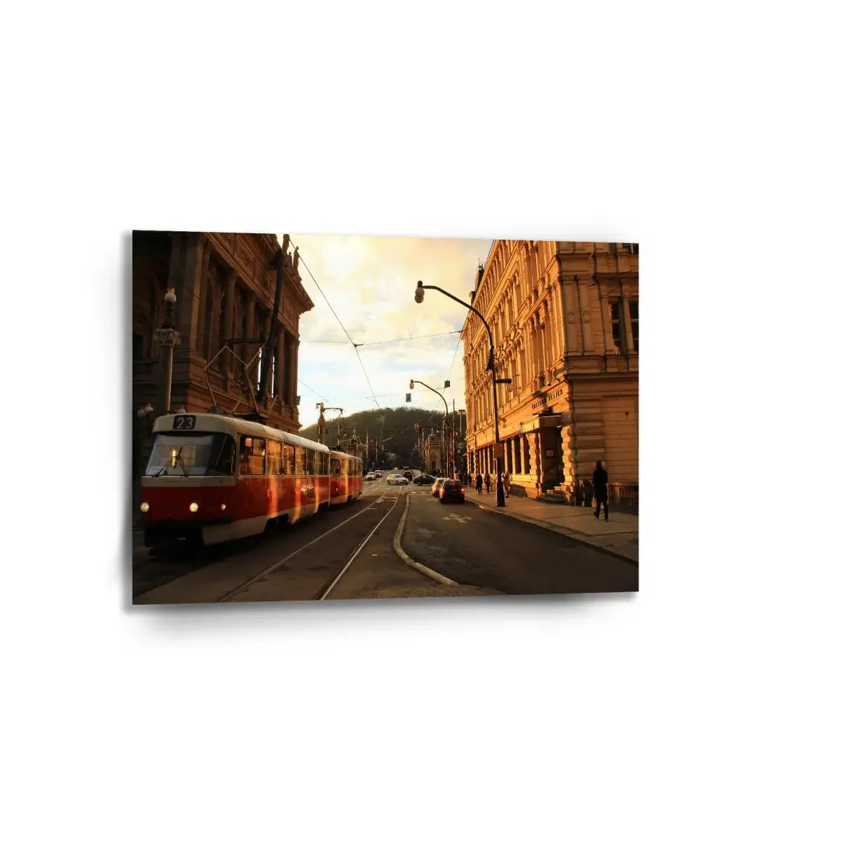 Obraz Tramvaj v historickém městě - 90x60 cm