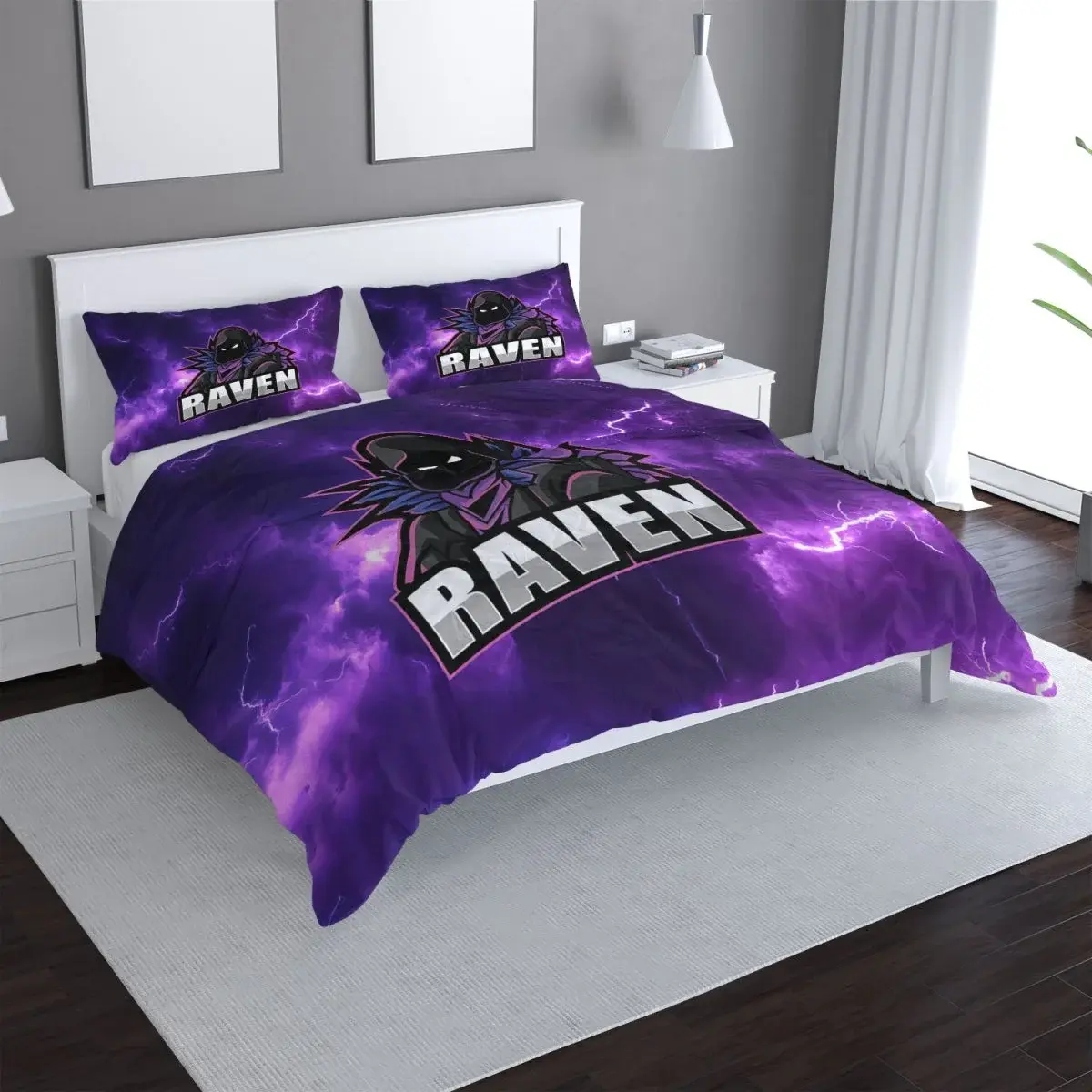 Povlečení FORTNITE RAVEN Fialová bouře - 140x200 / 90x70