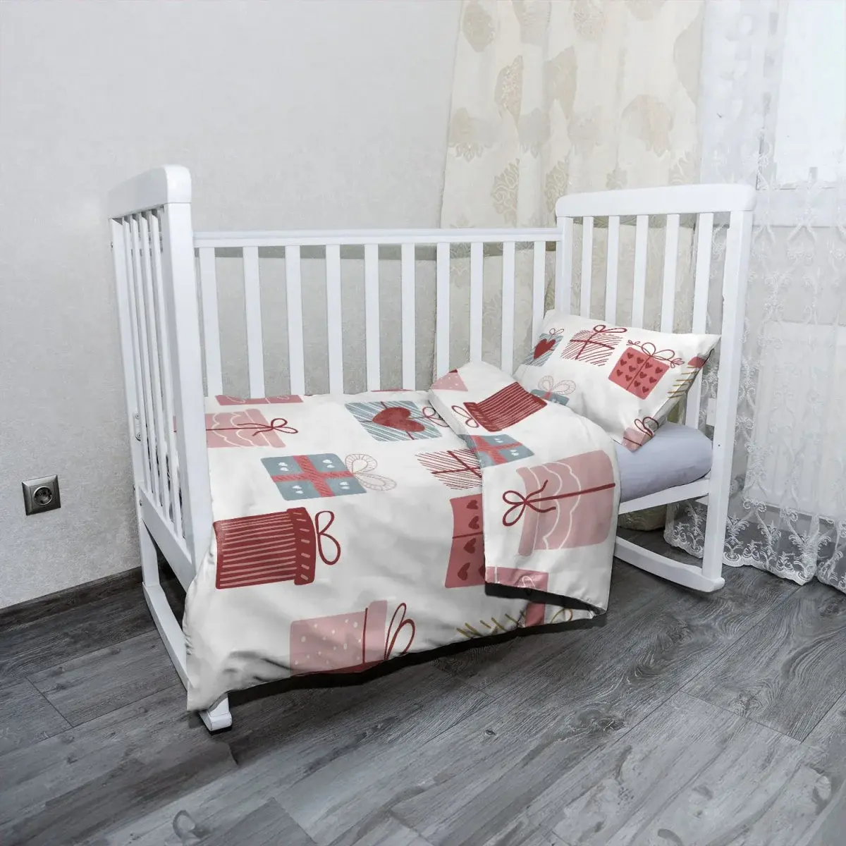 Dětské povlečení do postýlky Růžové dárečky - 130x90 / 40x60