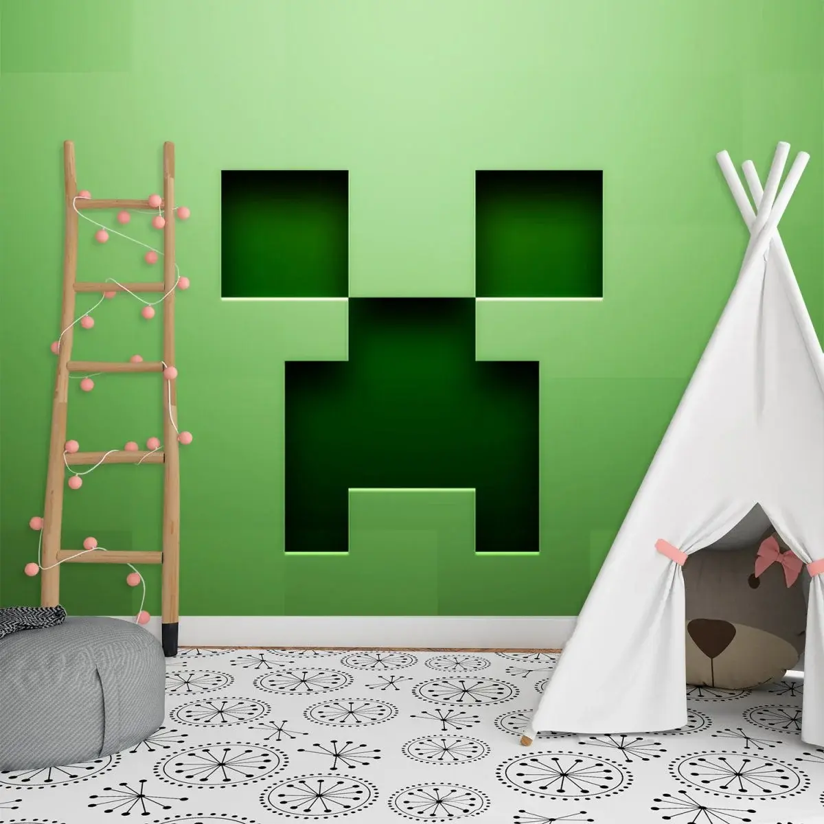 Tapeta Green Blocks - 208x125 cm