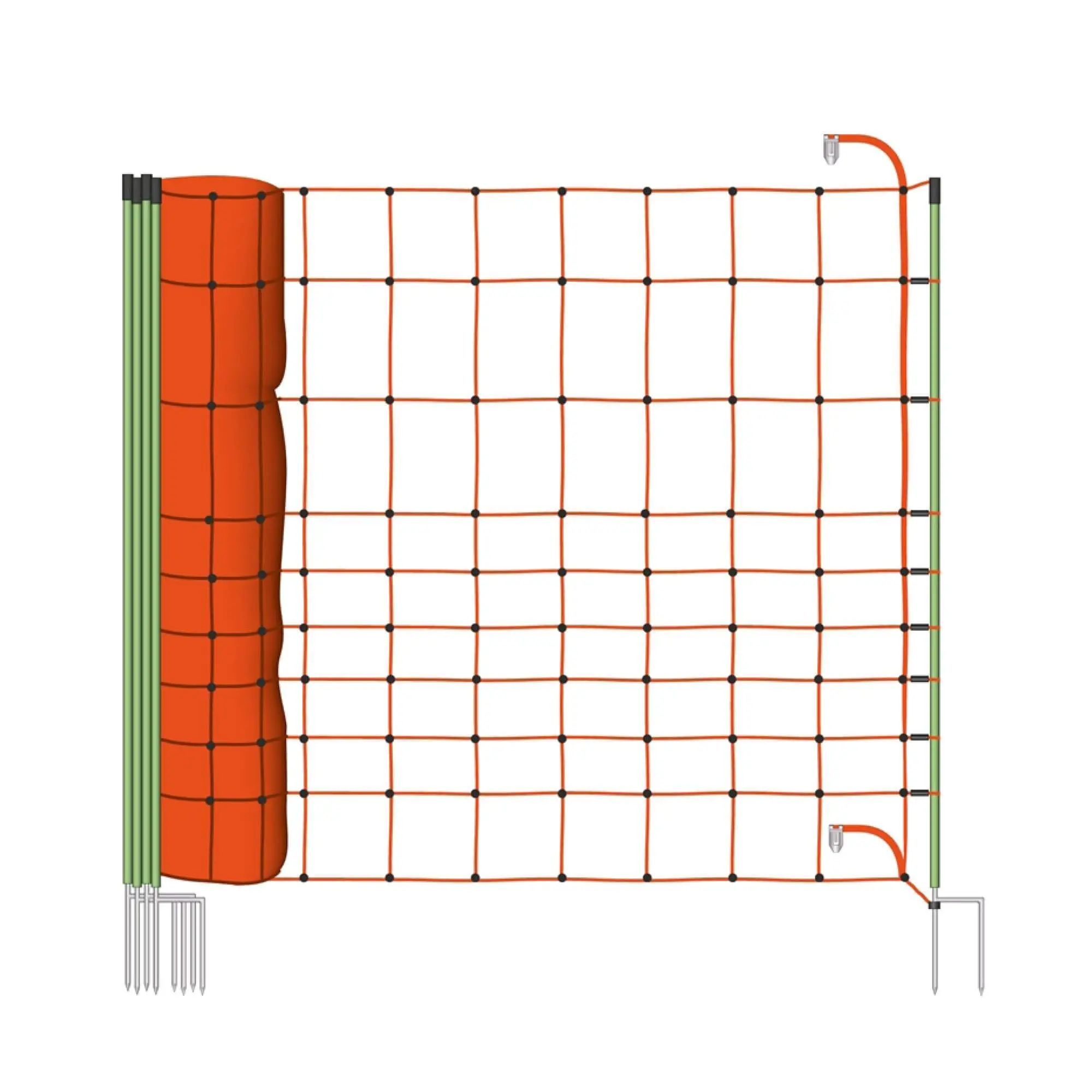 Síť pro elektrický ohradník proti vlkům, výška 120 cm, délka 50 m, dvojitý hrot