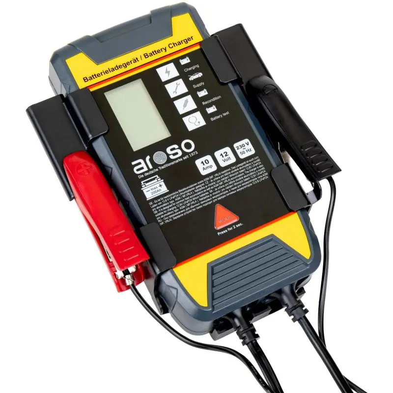 Nabíječka autobaterií Aroso řízená mikroprocesorem Pb/gel 12V 10A