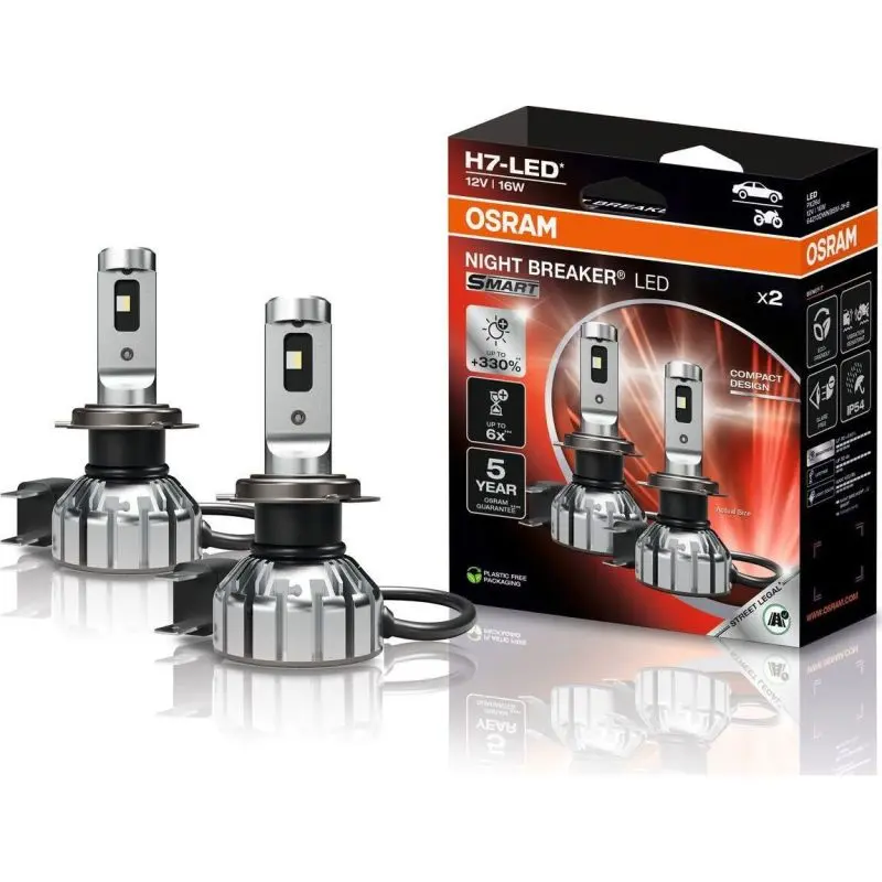 Autožárovky LED diodové Osram Night Breaker Smart H7 12V 16W PX26d - 2ks / schváleno pro ČR / EU homologace / třetí generace