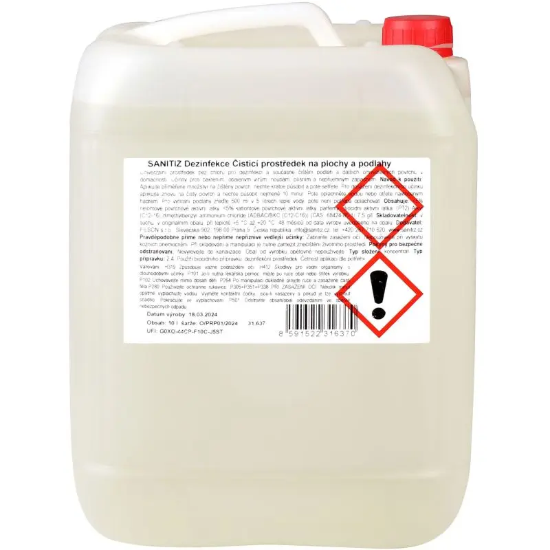 Čistící prostředek na plochy a podlahy / dezinfekce Sanitiz 10l