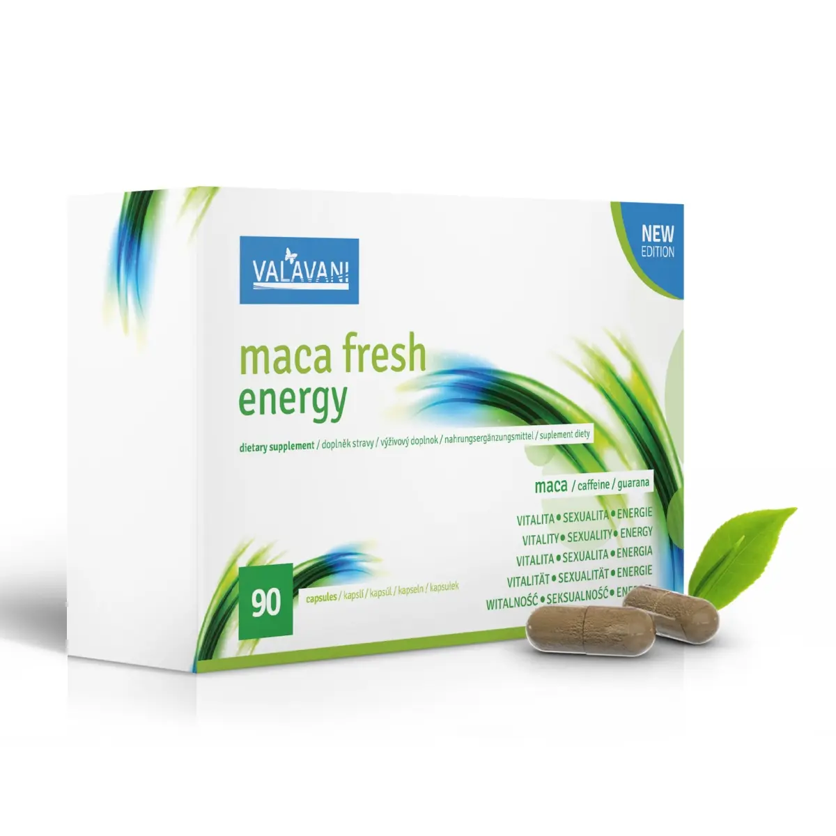 Kapsle pro muže i ženy Maca Fresh Energy 90 kapslí - Valavani