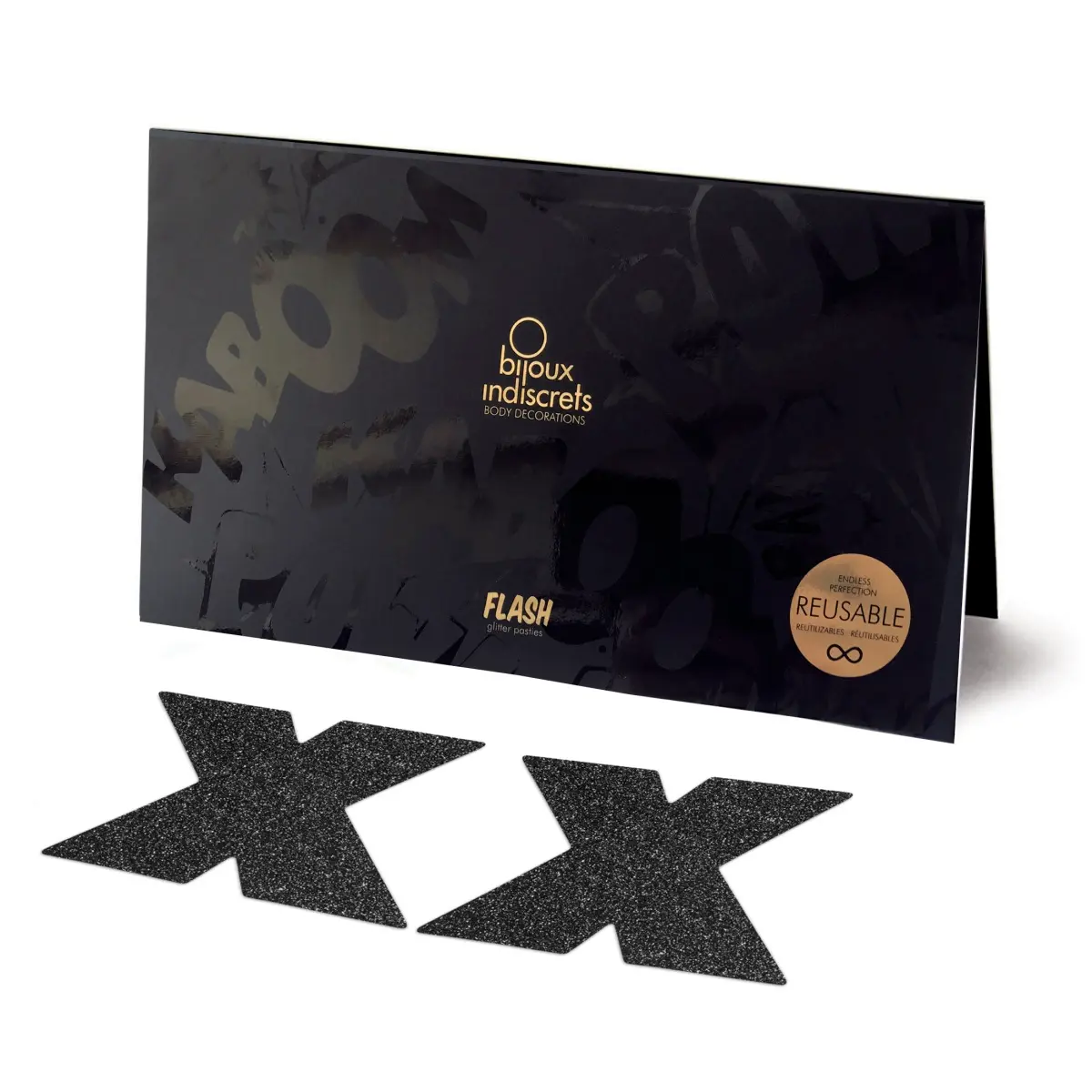 Bijoux Indiscrets Flash Cross Černá Ozdoby na bradavky