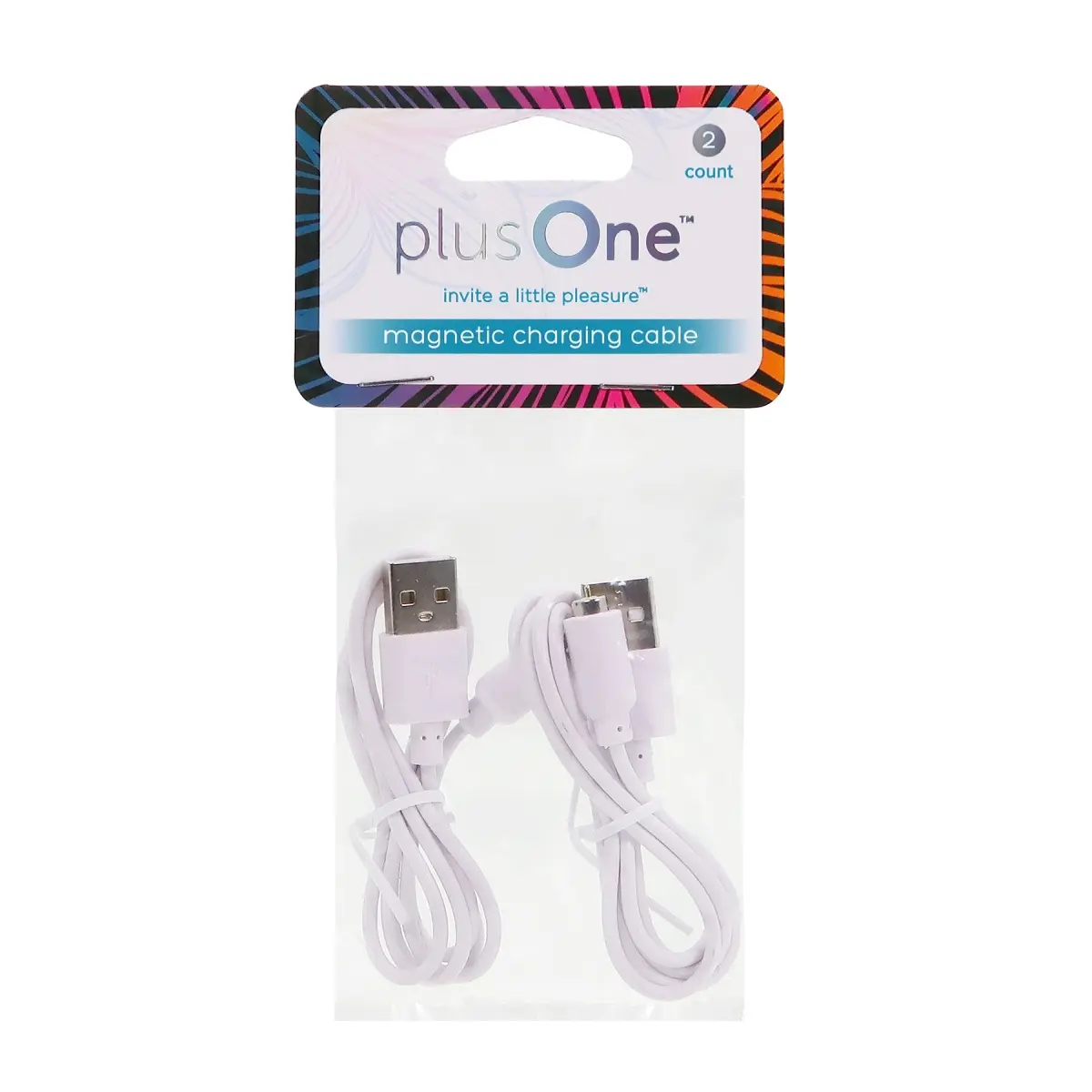 Magnetický USB kabel PlusOne bílý 2 ks