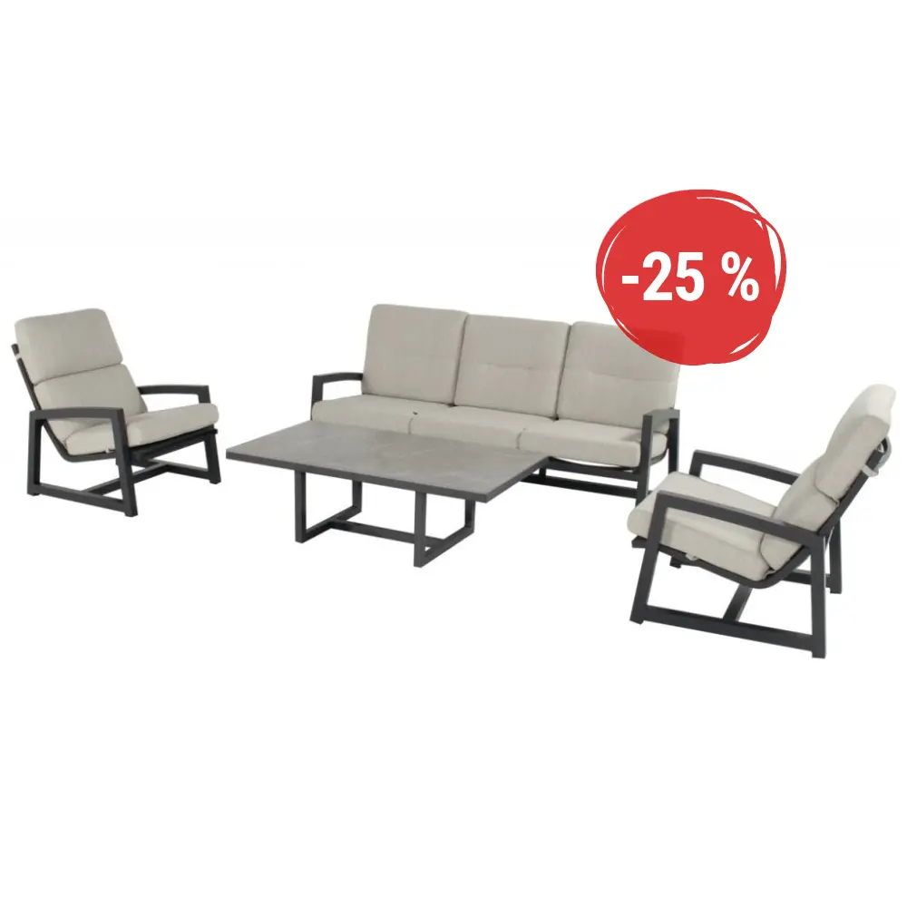 Gio lounge zahradní souprava s lavicí pro 3
