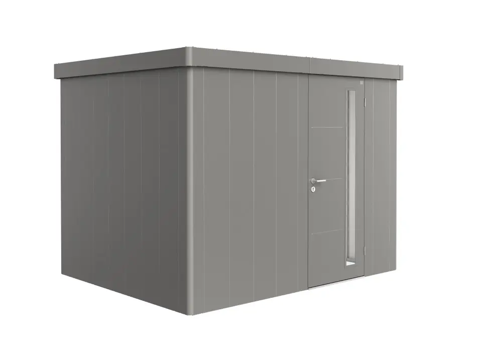 Biohort Plechový zahradní domek Neo2C standardní dveře křem. šedá 292 x 236 cm