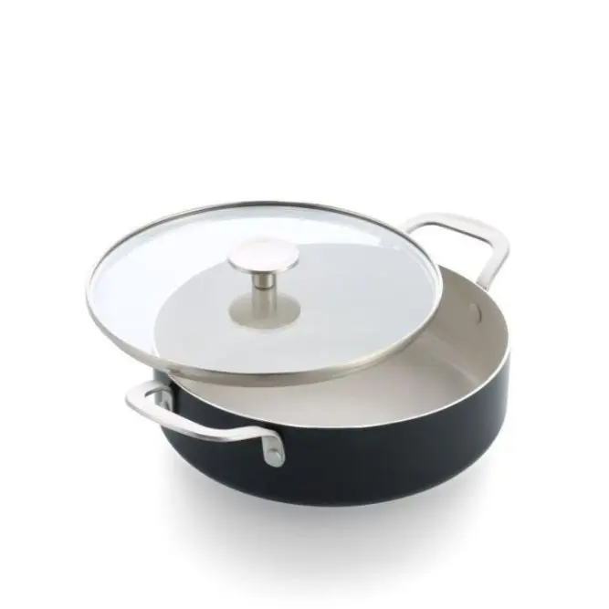 Kastrol s poklicí KitchenAid Aluminium Coloured 24 cm, matná černá