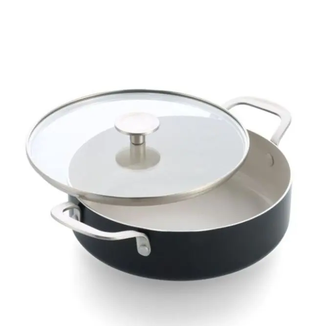 Kastrol s poklicí KitchenAid Aluminium Coloured 28 cm, matná černá