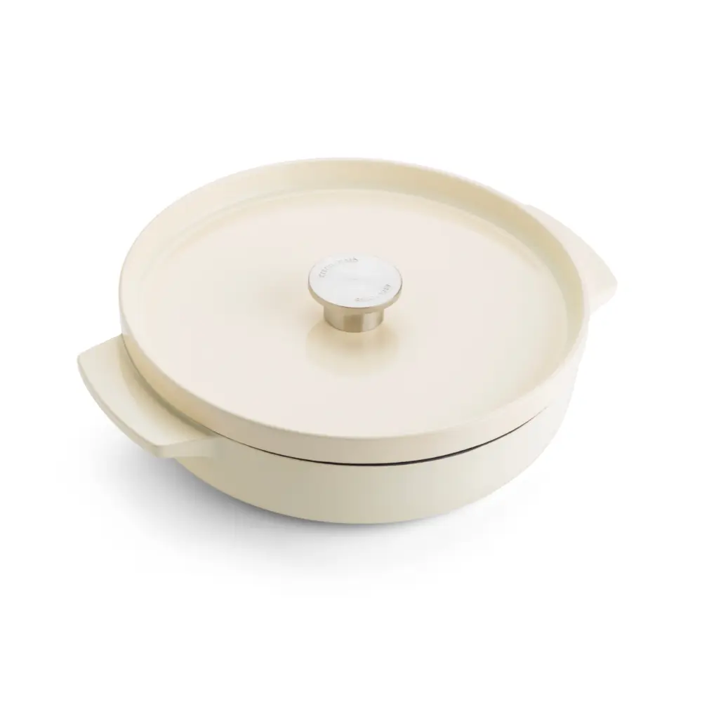 Litinový kastrol KitchenAid 26 cm, mandlová