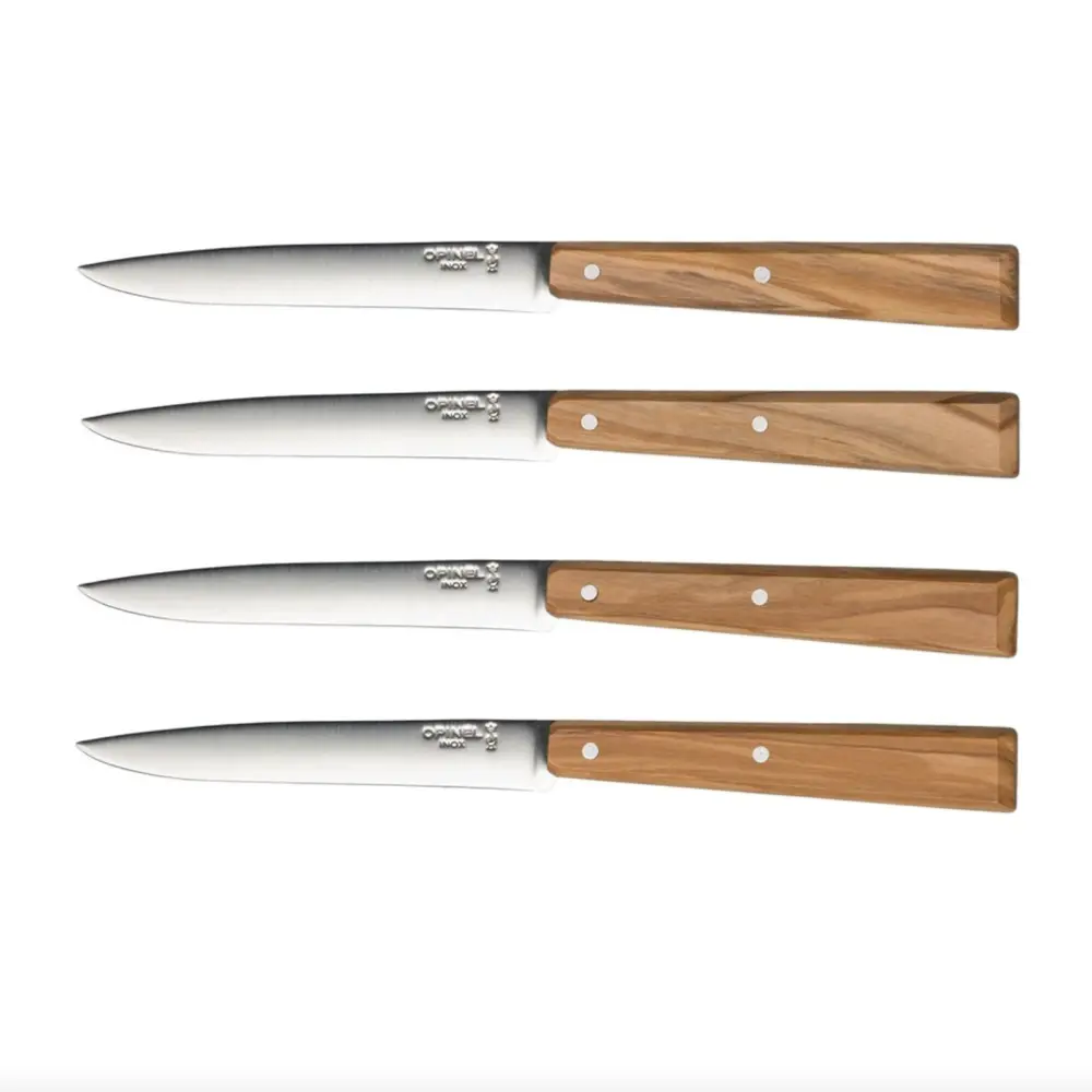 Steakové nože Opinel, 4ks, oliva