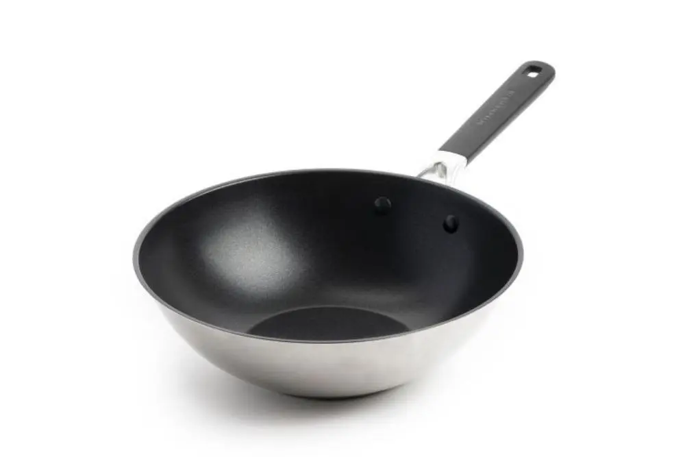 Pánev Wok KitchenAid Classic Stainless Steel - 28 cm