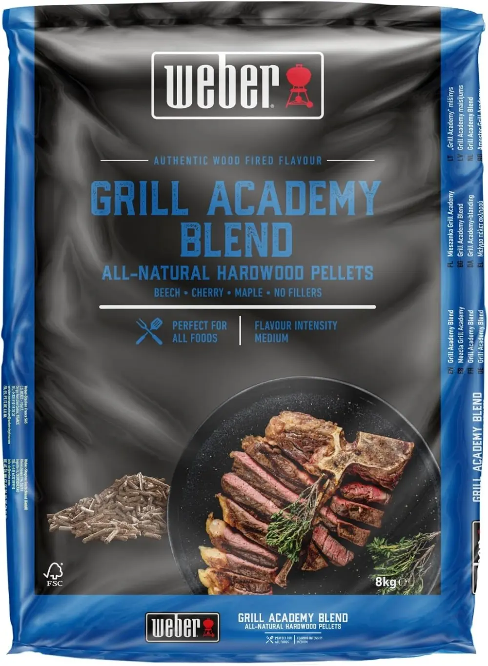 Přírodní dřevěné pelety Weber - Grill Academy Blend, 8 kg