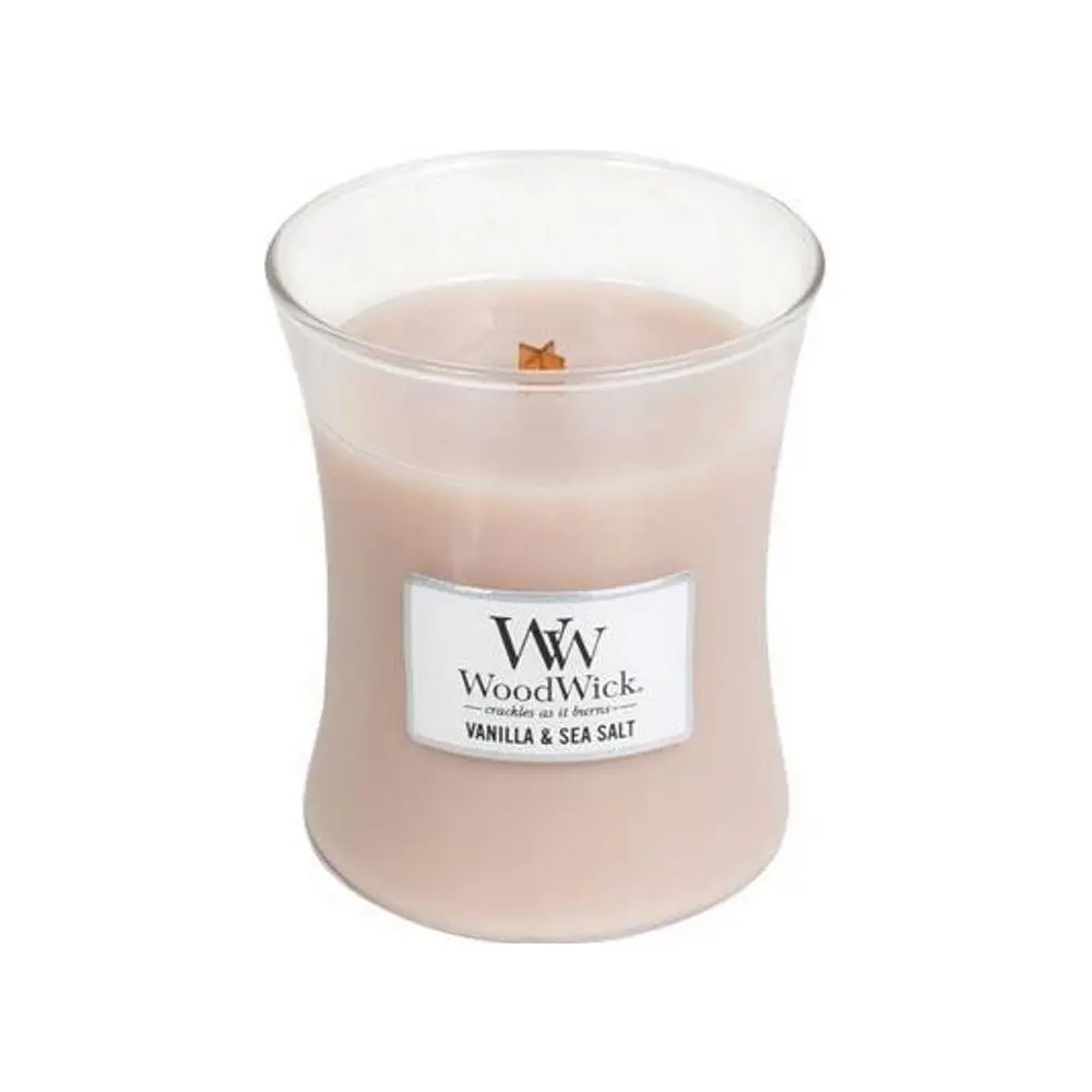 WoodWick Vonná svíčka váza Vanilla & Sea Salt 275 g