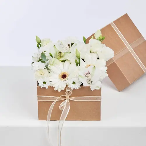 Flowerbox s bílými květy