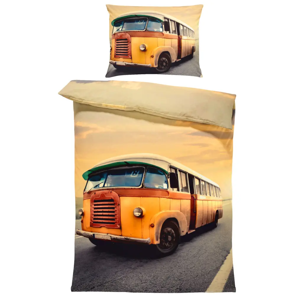 IMPAR Povlečení Retro autobus 200x140 cm (Rozměr : 1x140/220 + 1x90/70)