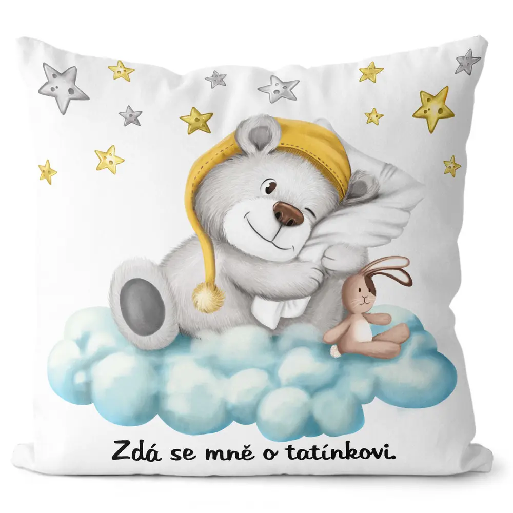 Polštářek Zdá se mně o tatínkovi – bílá (Velikost: