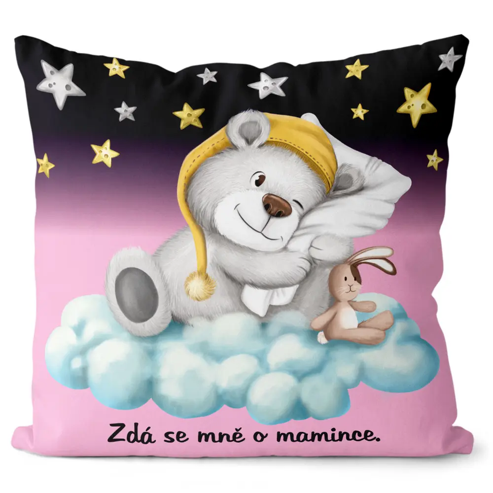 Polštářek Zdá se mně o mamince – růžová (Velikost: