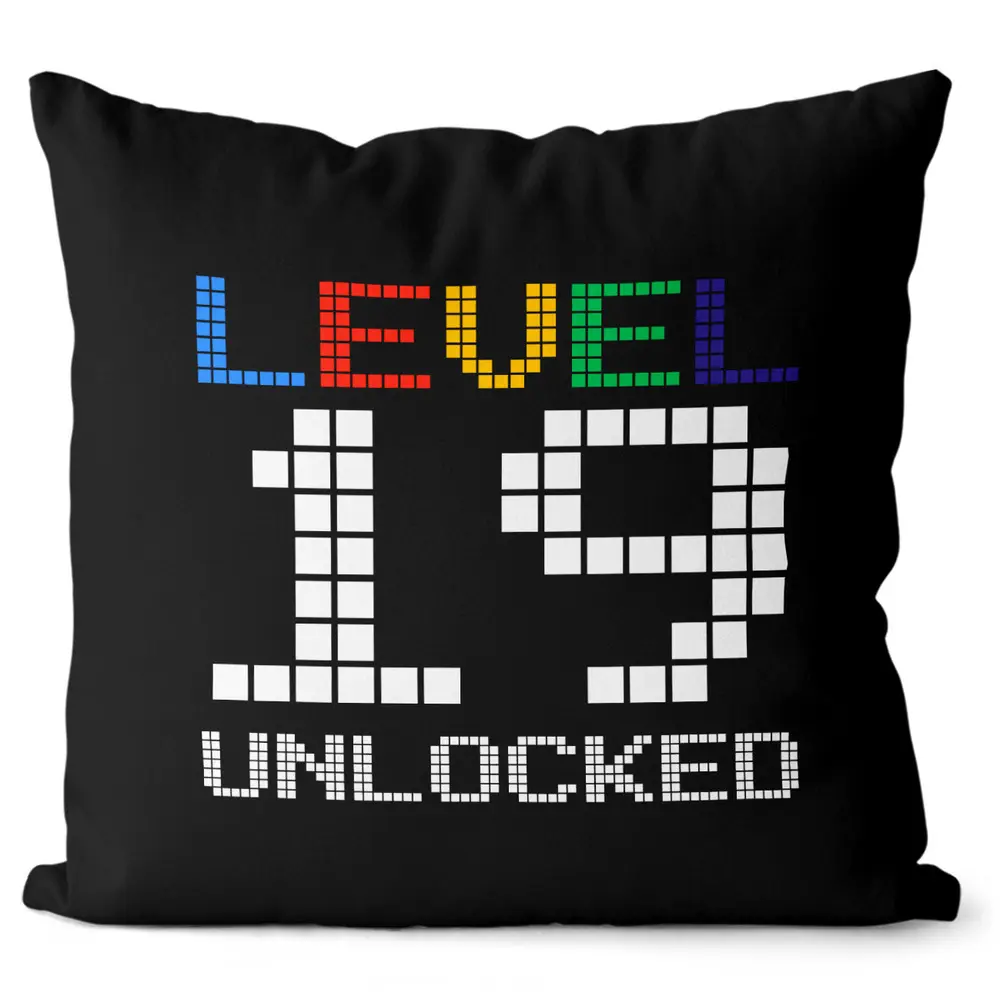 Polštář Level unlocked (Velikost: 55 x 55 cm, věk: 19)