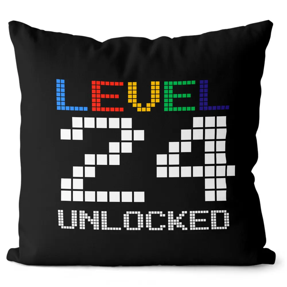 Polštář Level unlocked (Velikost: 40 x 40 cm, věk: 24)