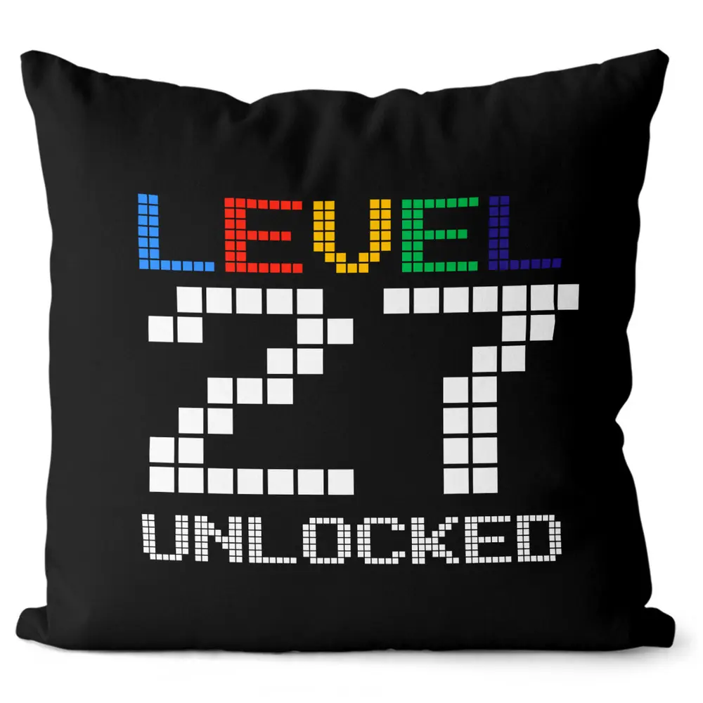 Polštář Level unlocked (Velikost: 40 x 40 cm, věk: 27)