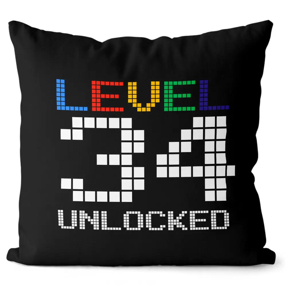 Polštář Level unlocked (Velikost: 40 x 40 cm, věk: 34)