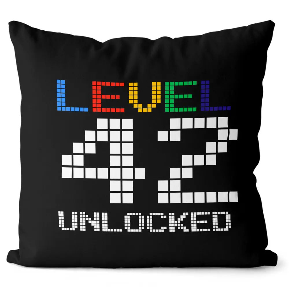 Polštář Level unlocked (Velikost: 40 x 40 cm, věk: 42)