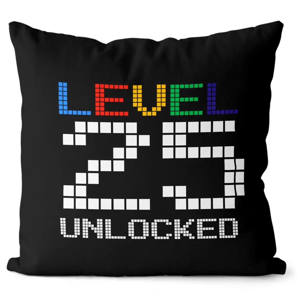 Polštář Level unlocked (Velikost: 55 x 55 cm, věk: 25)