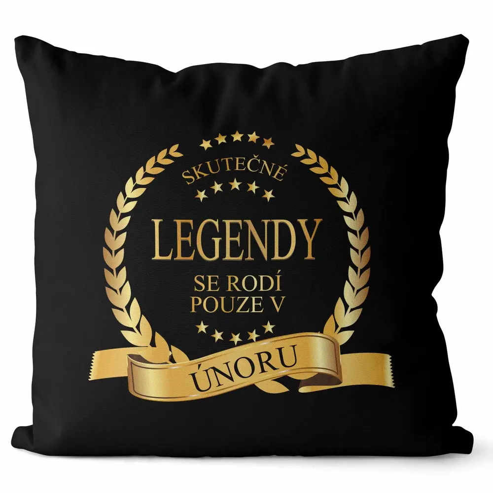 Polštář Skutečné legendy – měsíce (Velikost: 55 x 55 cm, Měsíc: 02 - Únor)