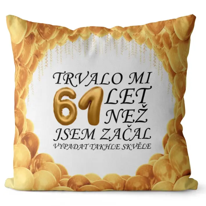 Polštář Trvalo mi + věk (Velikost: 40 x 40 cm, věk: 61)