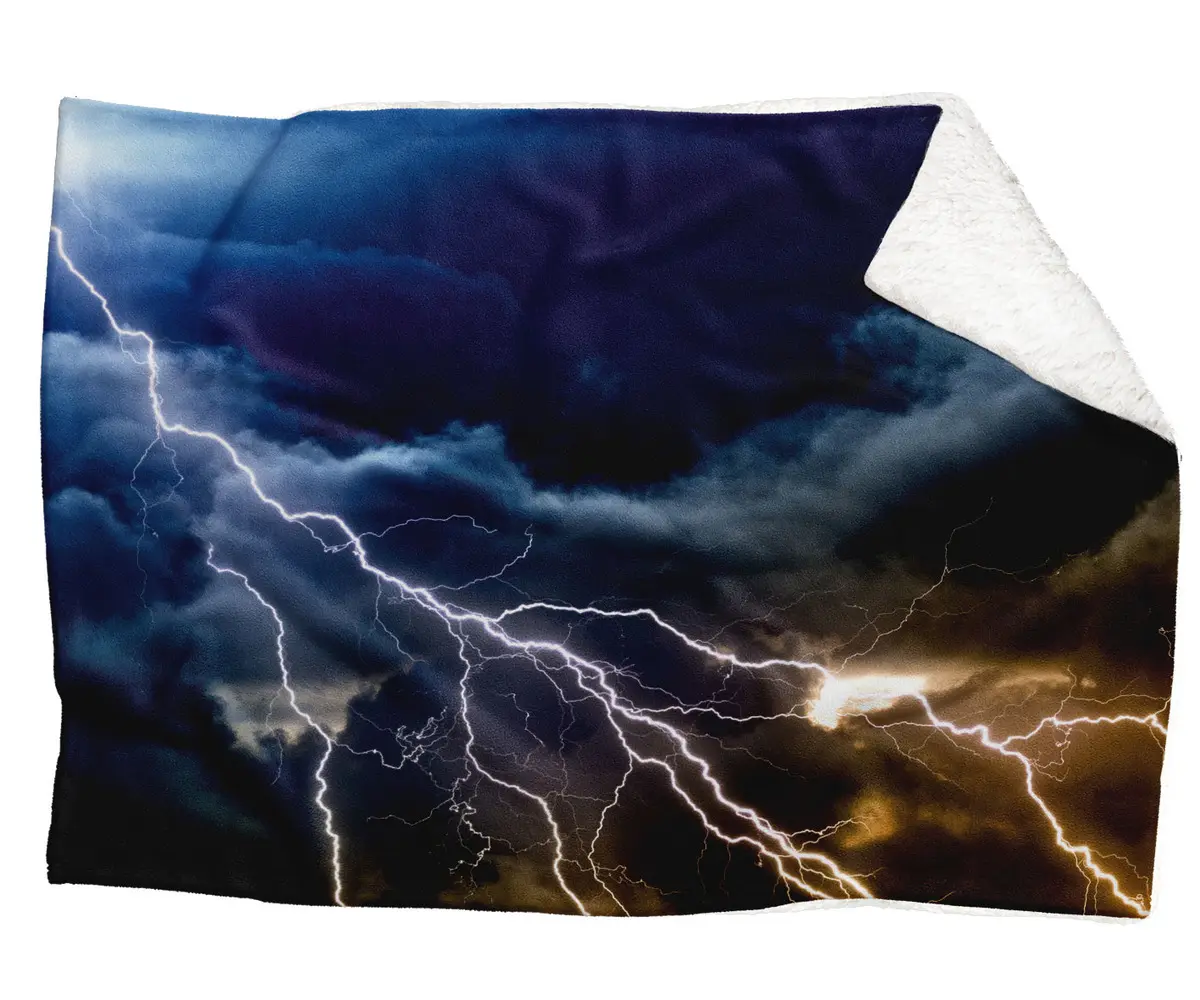 IMPAR Fleecová deka Blesky 150x120 cm (Rozměr : 200 x 140 cm, Podšití beránkem: ANO)