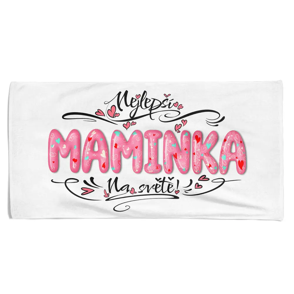 Osuška Nejlepší maminka – pink (Velikost osušky:
