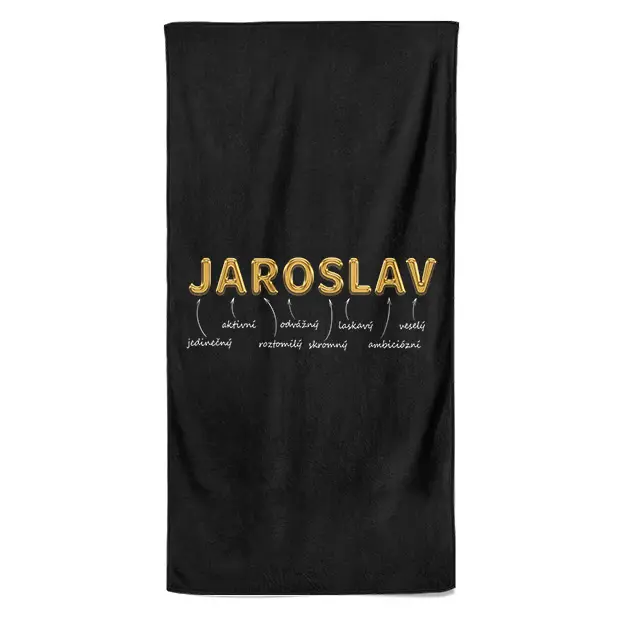 Osuška Mužská jména – GOLD (Jméno: Jaroslav, Velikost osušky: 100x170cm)