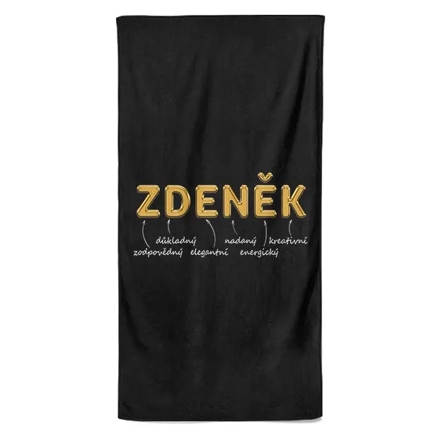 Osuška Mužská jména – GOLD (Jméno: Zdeněk, Velikost osušky: 100x170cm)