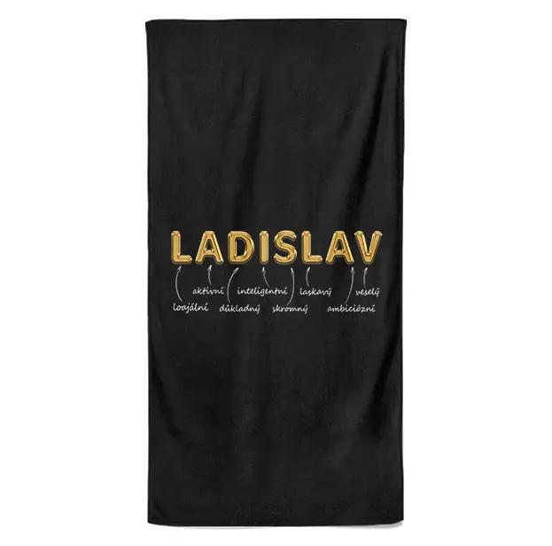 Osuška Mužská jména – GOLD (Jméno: Ladislav, Velikost osušky: 100x170cm)