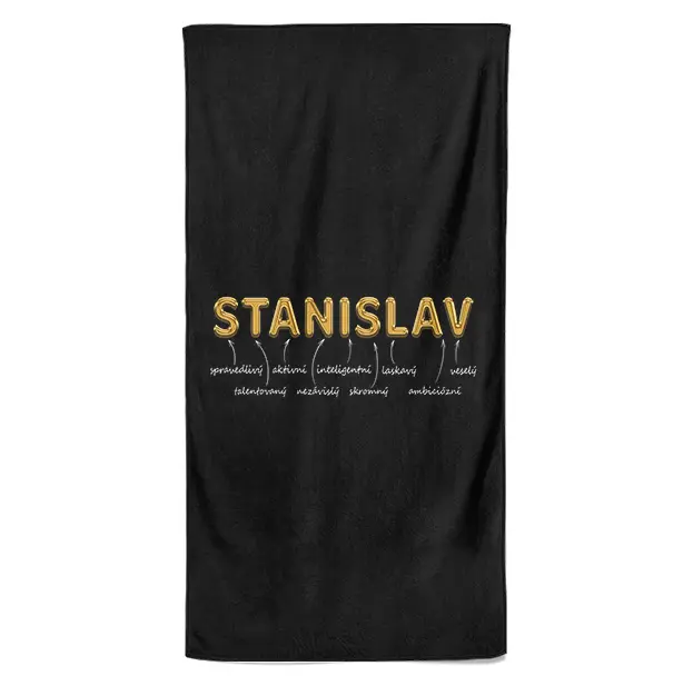 Osuška Mužská jména – GOLD (Jméno: Stanislav, Velikost osušky: 100x170cm)