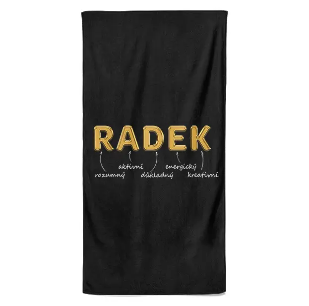 Osuška Mužská jména – GOLD (Jméno: Radek, Velikost osušky: 100x170cm)