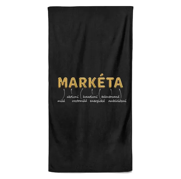 Osuška Ženská jména – GOLD (Jméno: Markéta, Velikost osušky: 100x170cm)
