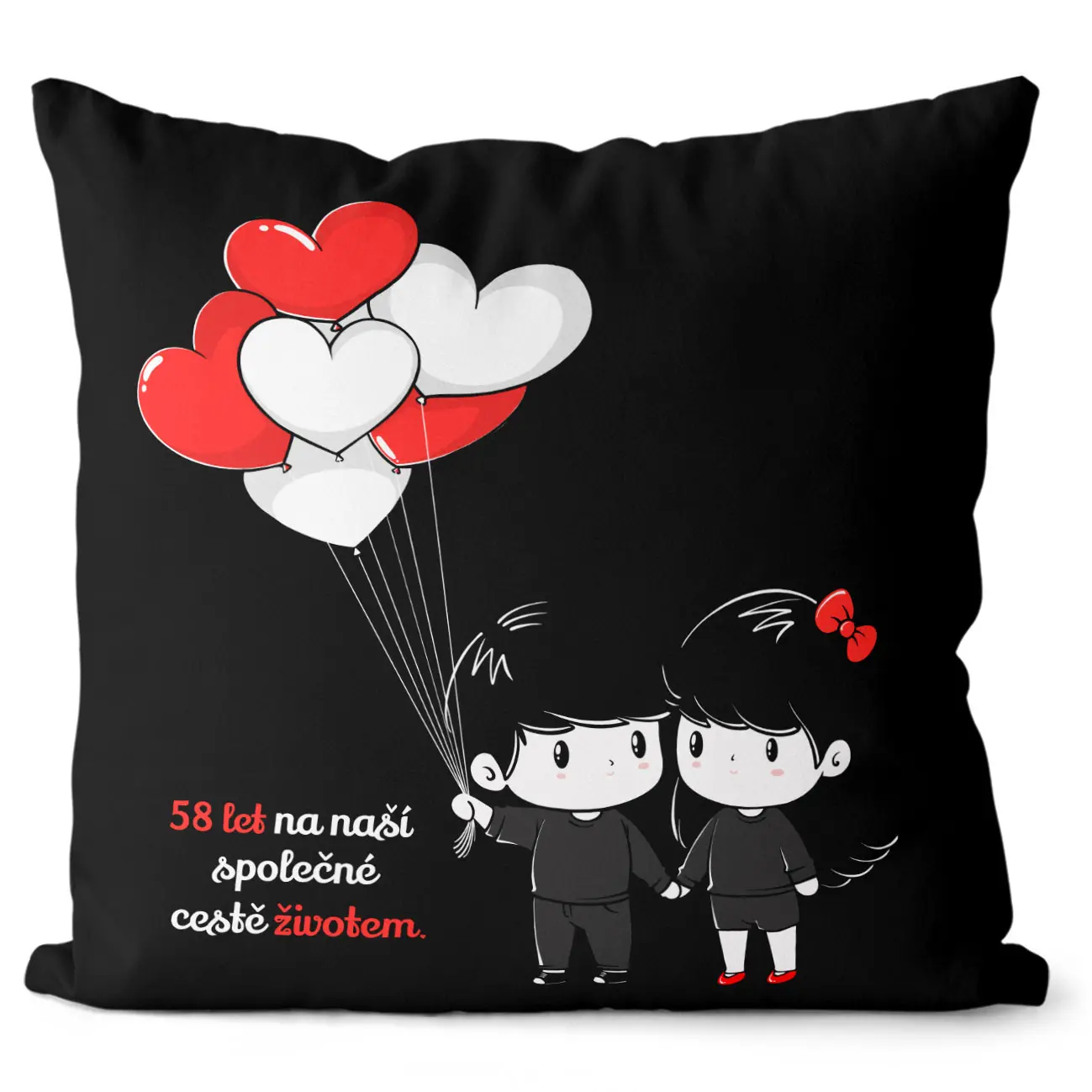 Polštář Cesta životem (Výběr počtu let) (Velikost: 40 x 40 cm, Počet let: 58)