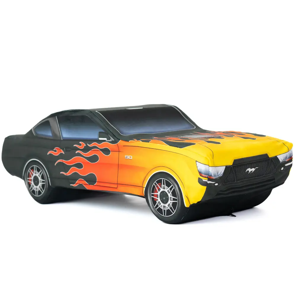 Plyšový Mustang (výběr barvy) (Barva mustanga: S plameny, Velikost mustanga: Medium)