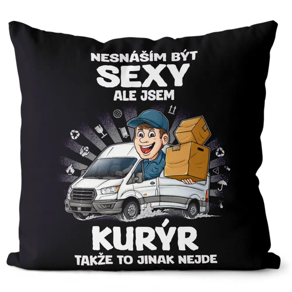 Polštář Sexy kurýr (Velikost: 55 x 55 cm)