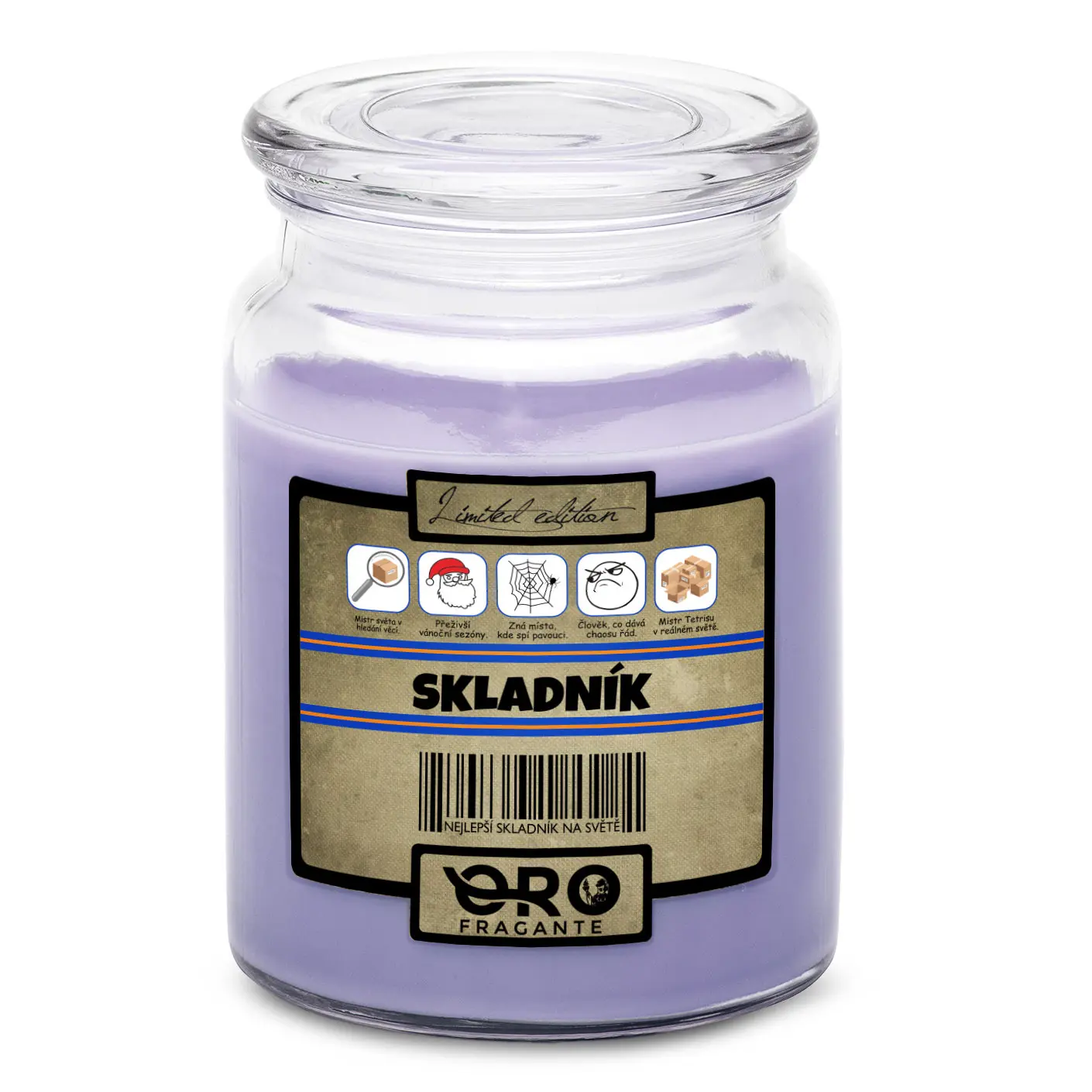 Svíčka Skladník 100% (Vůně svíčky: Levandule)