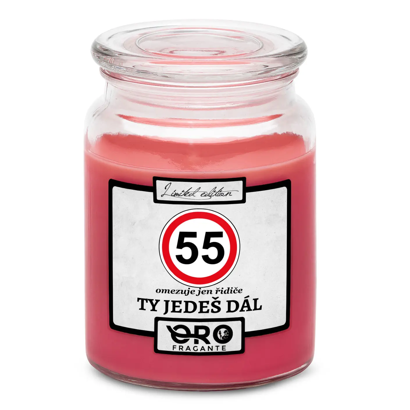 Svíčka Ty jedeš dál – výběr věku (věk: 55, Vůně svíčky: Višně v čokoládě)