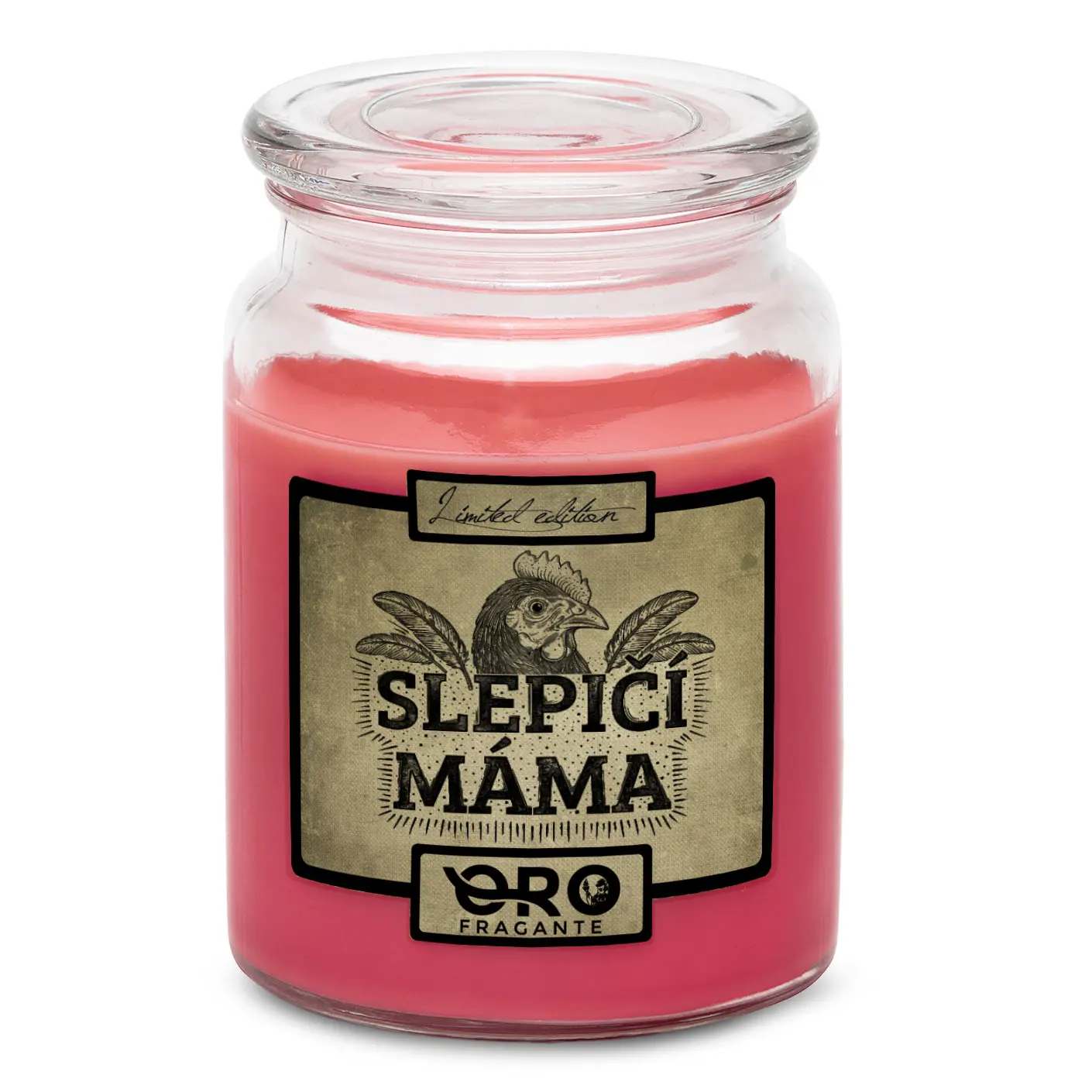 Svíčka Slepičí máma (Vůně svíčky: Višně v čokoládě)