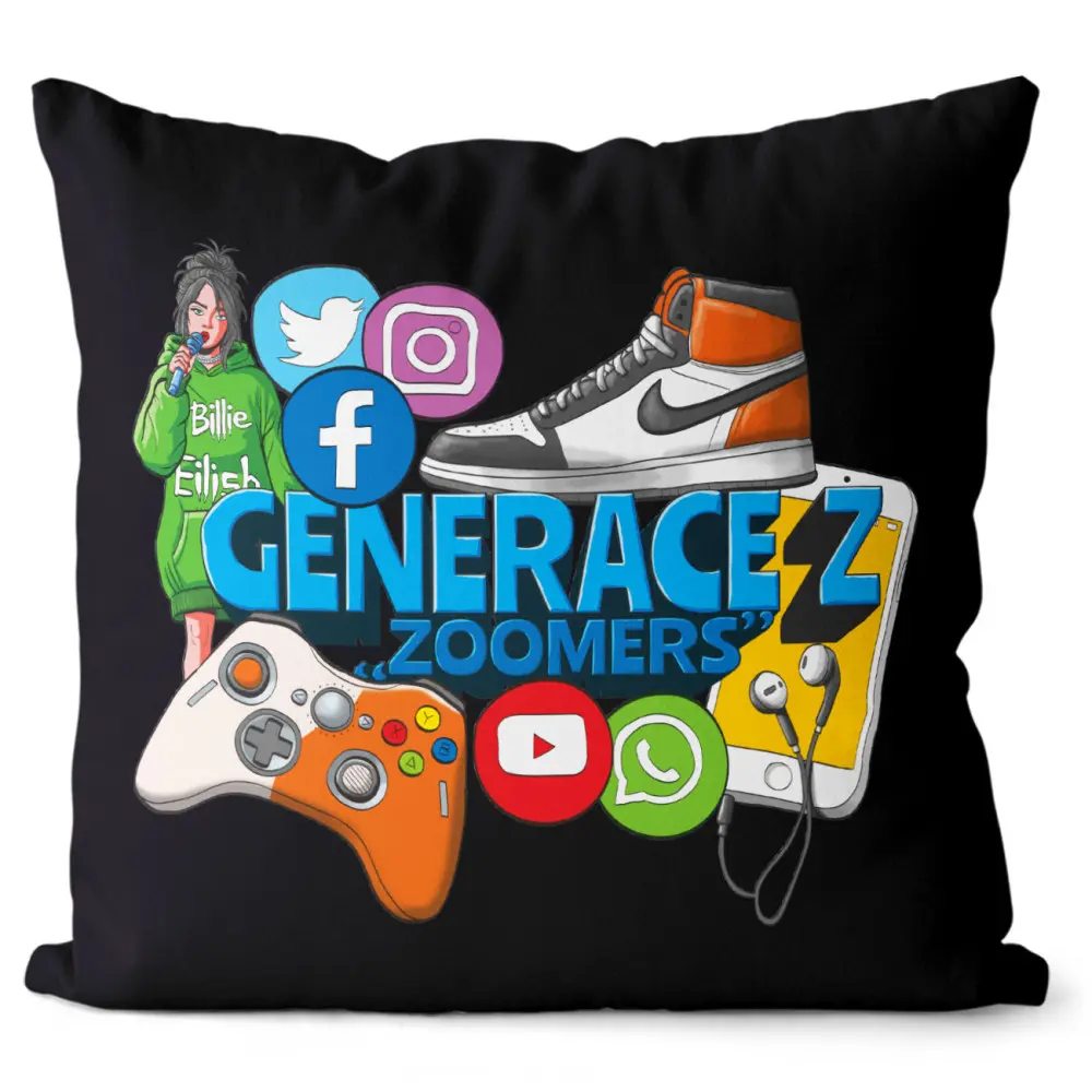Polštář Generace Z – Zoomers (Velikost: 55 x 55 cm)