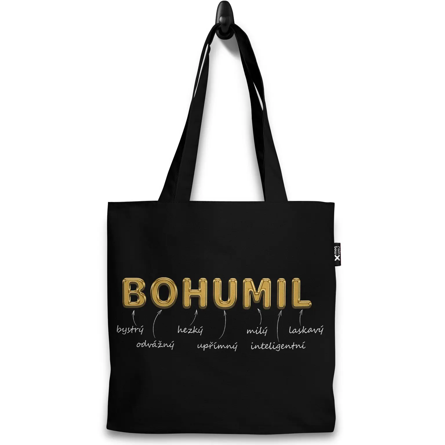 Taška Mužská jména – GOLD (Výběr jména) (Jméno: Bohumil)